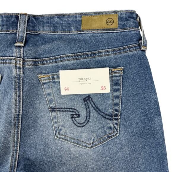 AG Adriano Goldschmied The Stilt Roll-up Cigarette Denim Jeans Size 25 - Picture 7 of 7